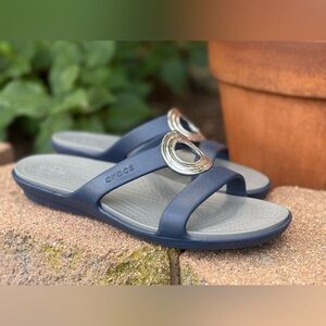 CROCS Blue and Gray Sandals Minimalist Design